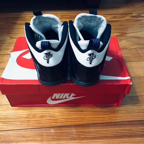 nike little posite one black game royal white